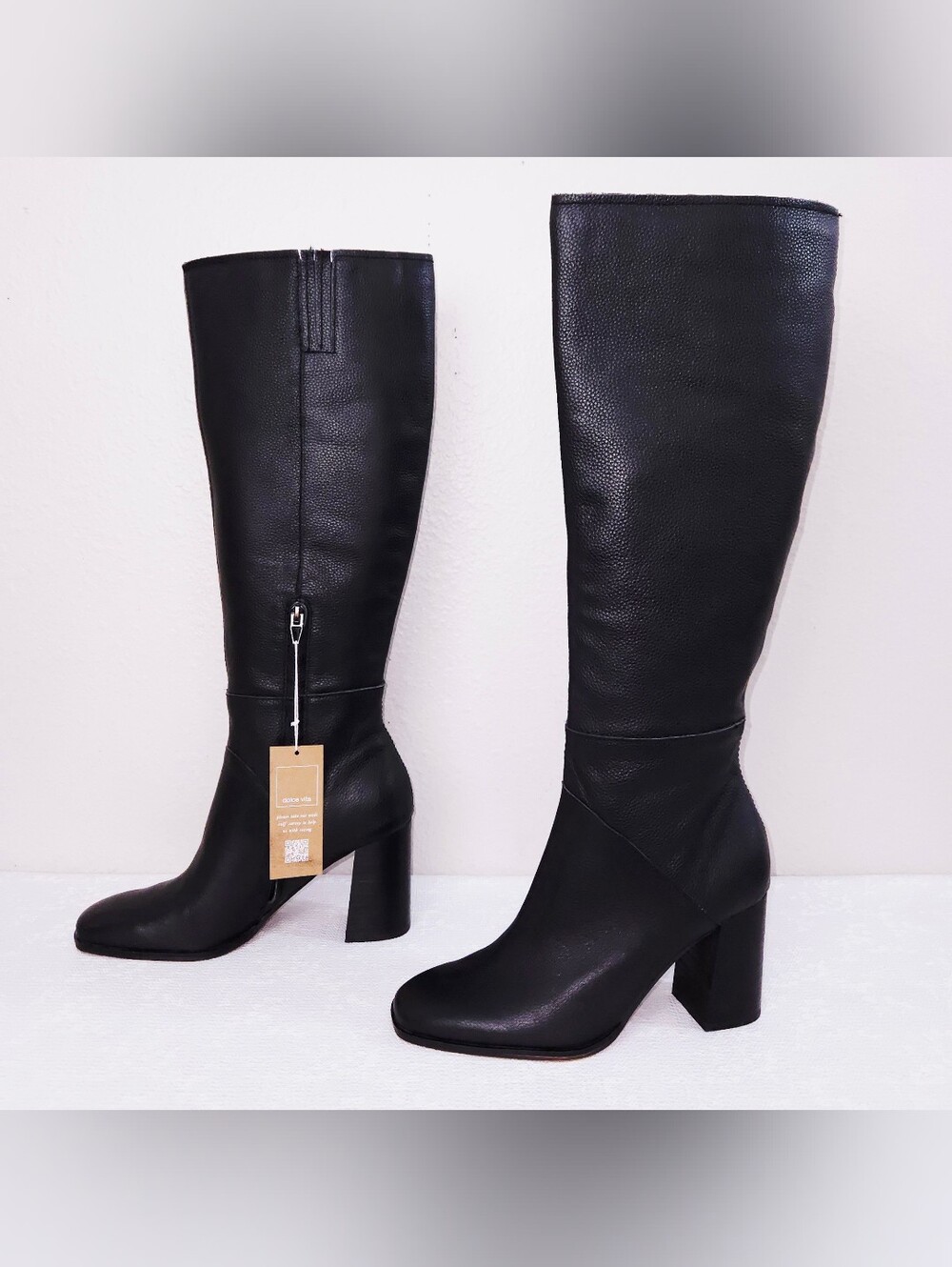 DOLCE VITA Fynn Wide Calf Leather Boots US 8.5